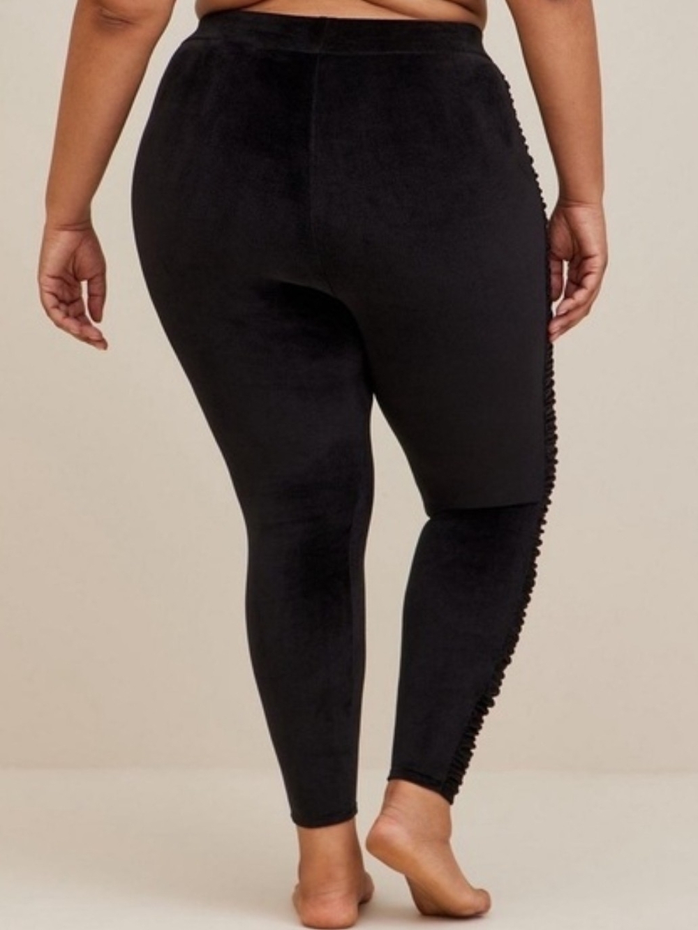 Torrid Size 3 Black Velvet Ruffle Leggings - Picture 5 of 5